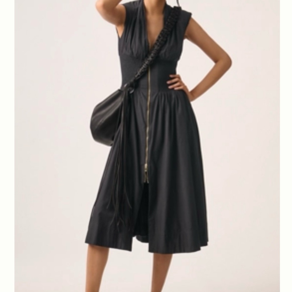 Anthropologie Maeve Tommie elegant Black Midi Dress